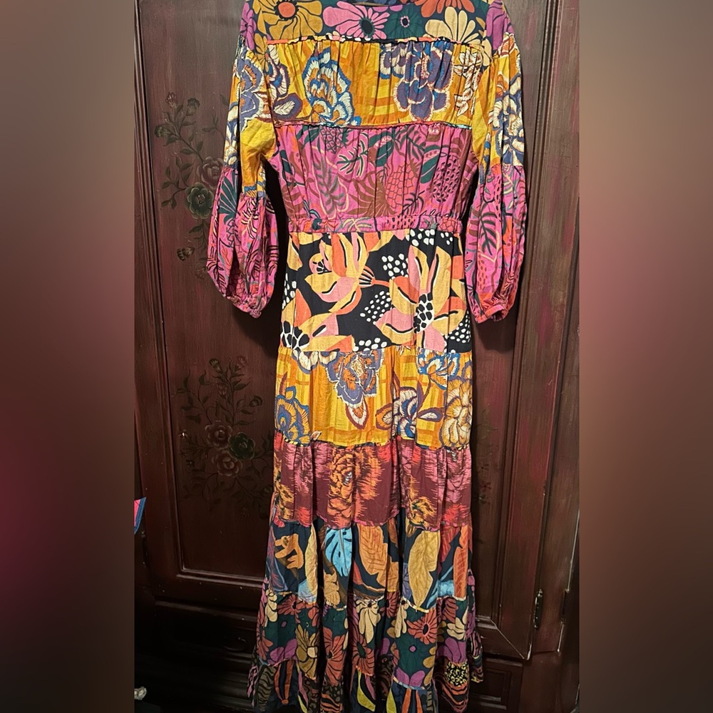 Farm Rio / Anthropologie Long Sleeve Button Front V-Neck Maxi Dress - Picture 8 of 8